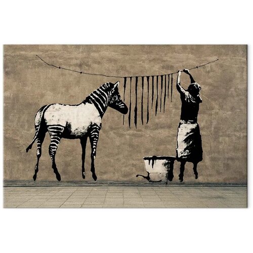  Slika - Banksy: Washing Zebra on Concrete (1 Part) Wide 120x80 Standard Slike