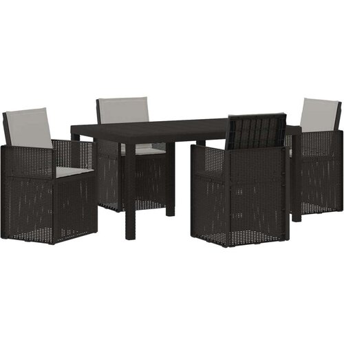  Vrtni set za objed s jastukom 5 pcs Antracit i Svjetlosiva PP Slike