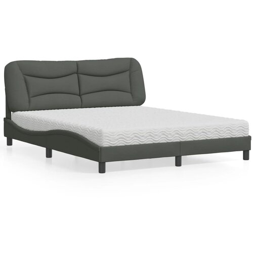 vidaXL Postelja z vzmetnico temno siva 160x200 cm blago Cene