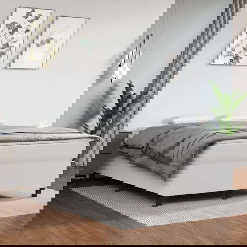  Box spring postelja z vzmetnico bel 140x200 cm umetno usnje, (20726129) Slike