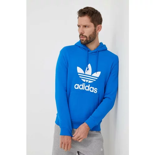 Adidas Bombažen pulover Adicolor Classics Trefoil moški, s kapuco, IM9410