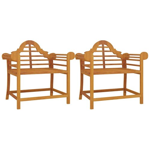  Vrtne stolice 2 kom 91 x 62 x 94 cm od masivne tikovine Slike