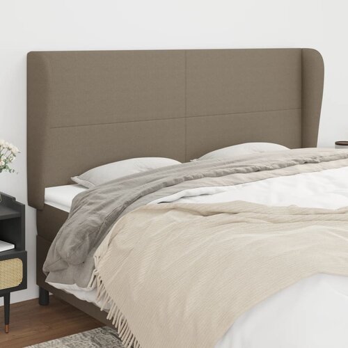 The Living Store Vzglavje z u&amp;scaron;esi taupe 163x23x118/128 cm blago - Vzglavje, (21659445) Slike