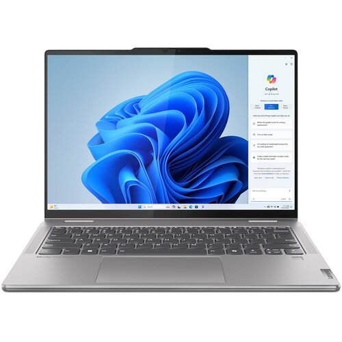 Lenovo 7 2-in-1 AMD Ryzen&amp;trade; 5 8640HS Hybrid (2-in-1) 35.6 cm (14&amp;quot;) Touchscreen WUXGA 16 GB LPDDR5x-SDRAM 1 TB SSD Wi-Fi 6E (802.11ax) Windows Home 11 Grey Slike