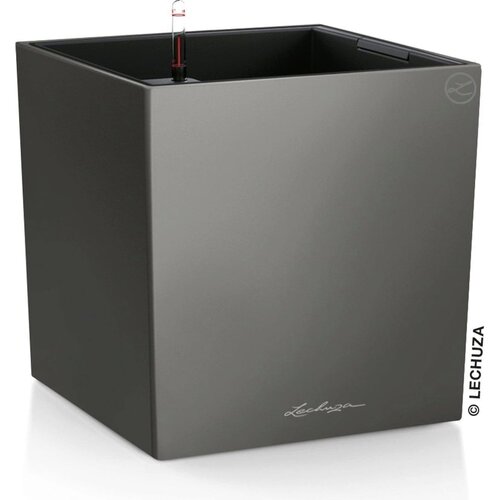 LECHUZA Okrasni lonec CUBE Premium 50 - Antracit metalik Cene