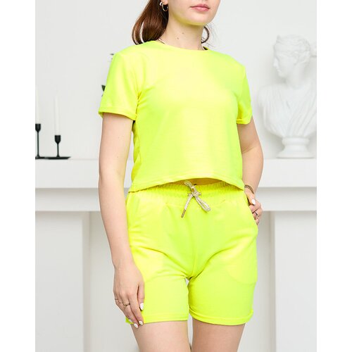 Resti Neon Yellow Women&amp;#039;s Cotton Sports Sweat Set - Clothing Slike