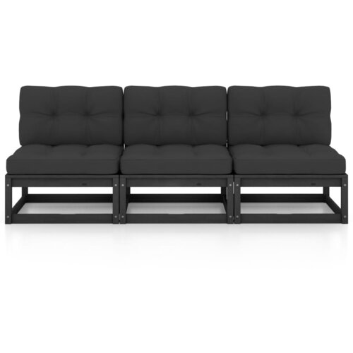 Maison Chic Vrtni kavč - Sofa - Kanape trosed z blazinami trdna borovina, (21726561) Cene