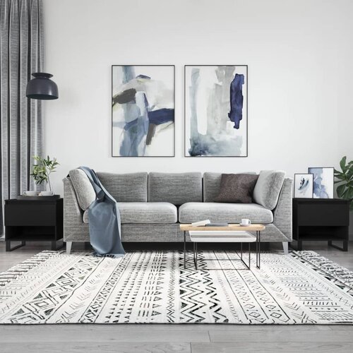 vidaXL Klubska mizica 2 kosa črna 50x46x50 cm inženirski les Cene