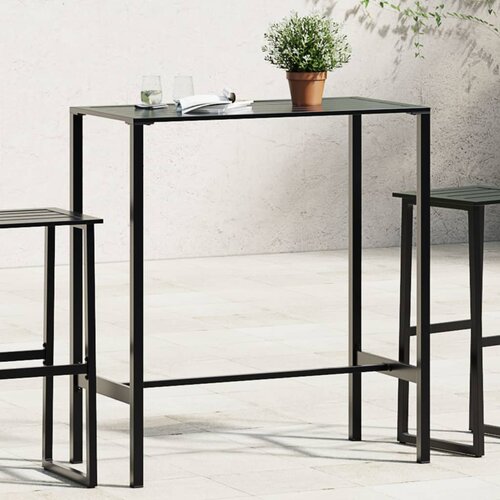 VidaXL Barska miza črna 100x50x110 cm pra&amp;scaron;no barvano jeklo Slike