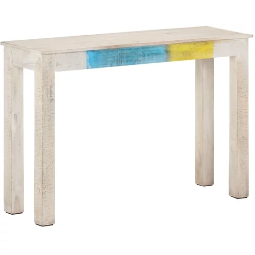  Konzolni stol bijeli 115 x 35 x 77 cm od grubog drva manga