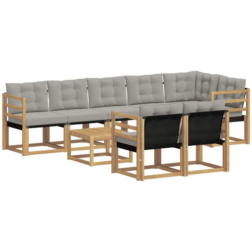 vidaXL Zunanja garnitura za sedenje 9 pcs Bela in svetlo siva, (5000282333) Cene