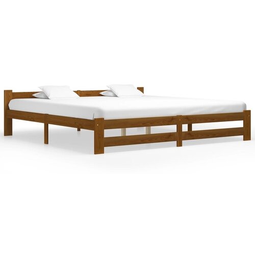  Posteljni okvir medeno rjav iz trdne borovine 200x200 cm Cene