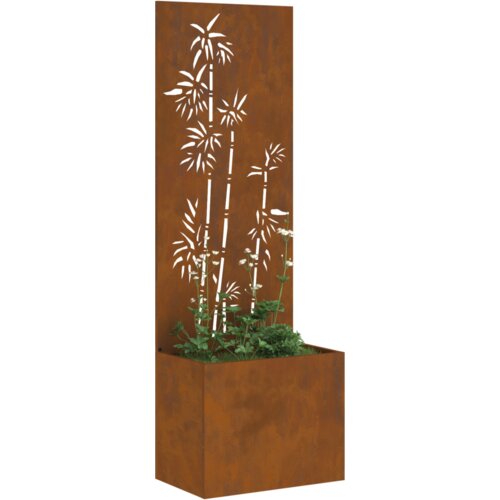 VidaXL Vrtni Sadič s Dekorativnom Pločom Rđa 50 x 140 cm Otporni čelik Slike