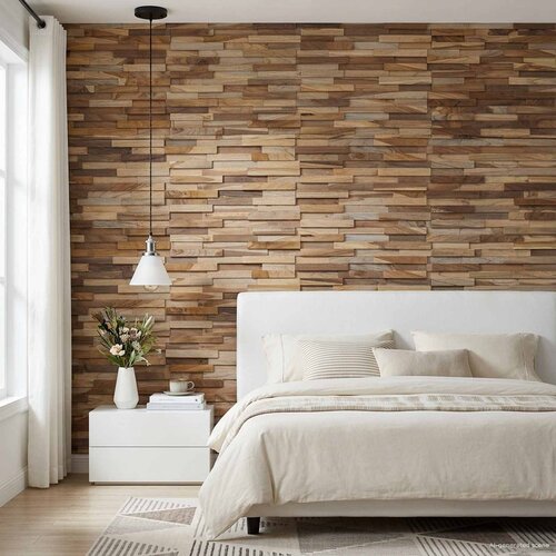  Zidne panele 10 kom. Prirodna 56 x 18 x 2 cm Čvrsto teak drvo Slike