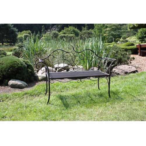 Garden Pleasure črno-temno rjava kovinska vrtna klop selene - Slike