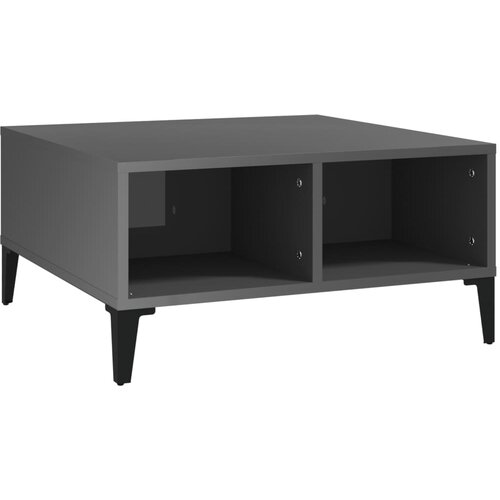 Maison Chic Klubska mizica - kavna mizica - Nizka mizica visok sijaj siva 60x60x30 cm iverna plo&amp;scaron;ča, (21752782) Slike