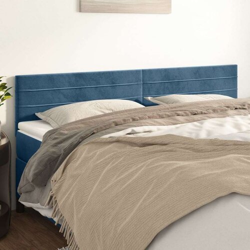 Posteljno vzglavje 2 kosa temno modro 90x5x78/88 cm žamet Cene