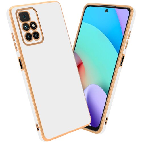Cadorabo Ohi&scaron;je, združljiv s Xiaomi v sijajnem belem - zlatu - za&scaron;čitni pokrov iz fleksibilnega silikona TPU in z za&scaron;čito pred kamero, (20596888) Cene