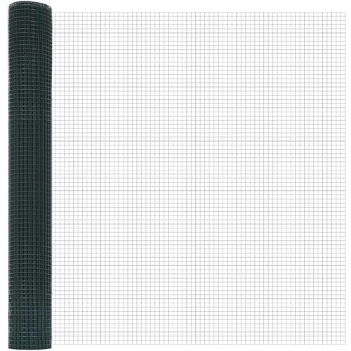 vidaXL Zavarena Ograda s 7 Oštrim Stupovima Zelena 1.4x10 m Čelik Cene