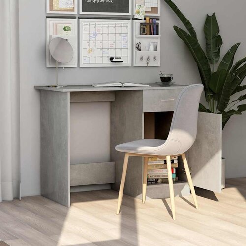  Radni stol siva boja betona 100 x 50 x 76 cm konstruirano drvo Slike