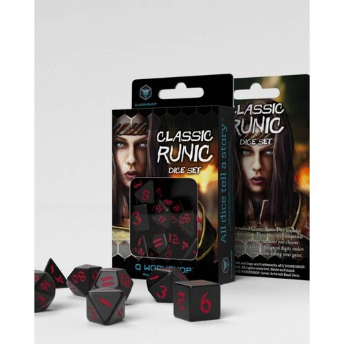 Q-Workshop kockice - classic runic black & red - dice set (7) Cene