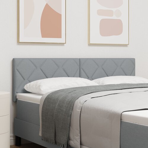 VidaXL Naslon za glavu s dijamantskim blokovima dizajn svjetlosivi 140 cm tekstil Slike