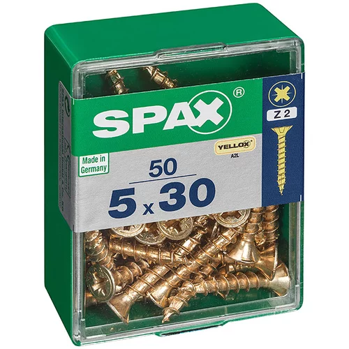 SPAX Vijak za les Spax (5 x 30 mm, poln navoj, 50 kosov)