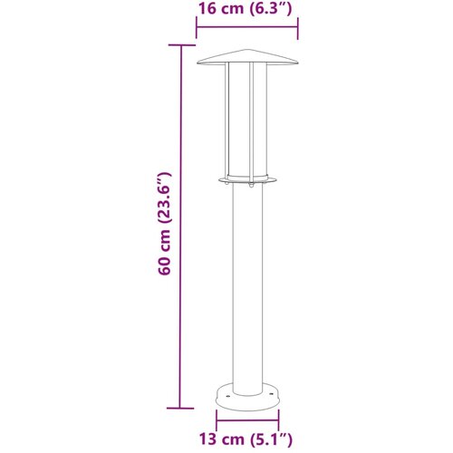  Vanjske podne svjetiljke 3 kom srebrne 60 cm nehrđajući čelik Slike