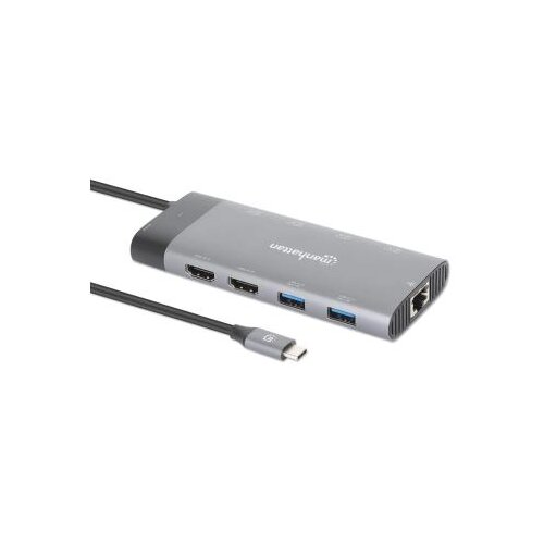 Manhattan Docking station 130714 10in1 USB-C - 2xHDMI/5xUSB/LAN/PD 100W Slike