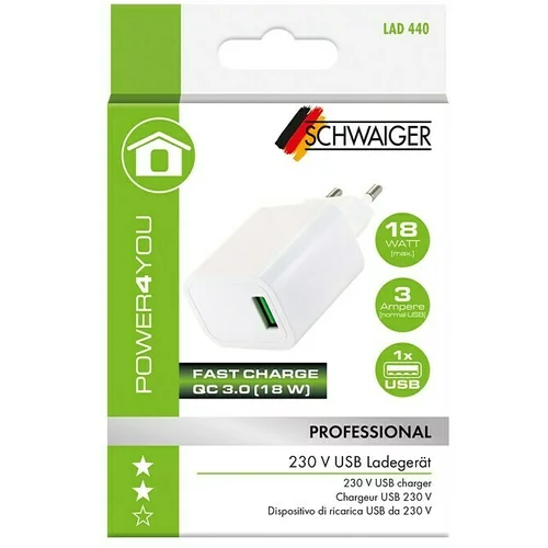 SCHWAIGER USB adapter za punjenje (A utičnica)