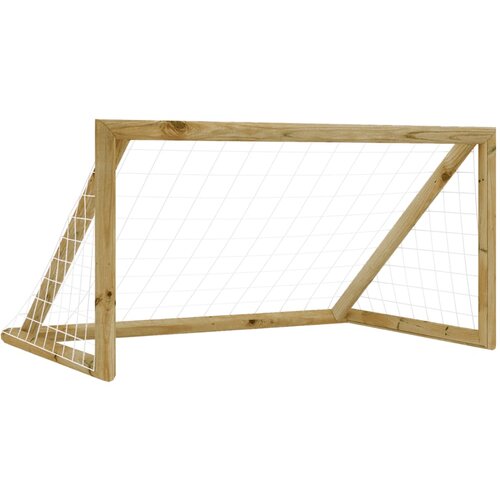 The Living Store Nogometni gol z mrežo 120x60x80 cm impregnirana borovina - Nogometni Gol, (21417489) Slike