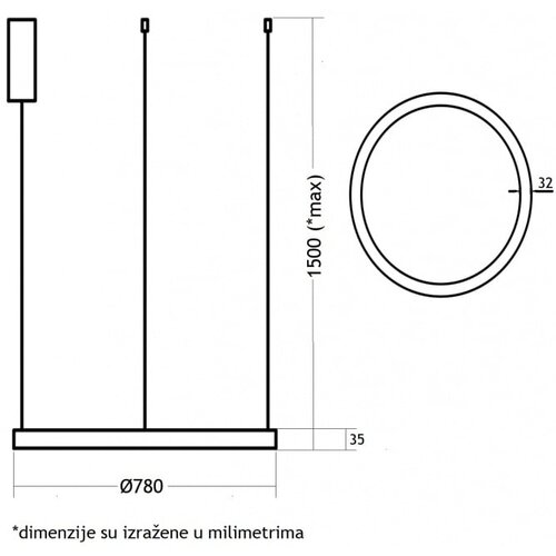 Vesta 365 visilica led 60W 4000K bruseno zlato Cene