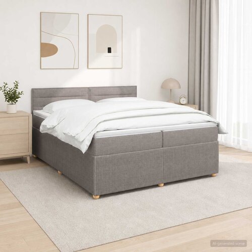  Boxspring krevet s madracem Sivosmeđa 200 x 200 cm Tkanina Slike