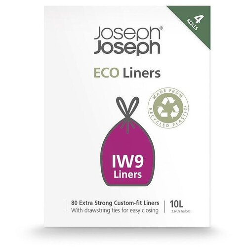 Joseph Joseph S trakom za zatezanje vreće za smeće 80 kom 10 l Eco Grey – Cijene
