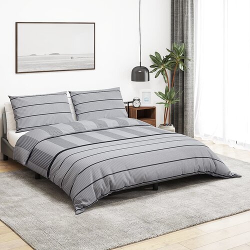 VidaXL Set posteljine za poplun sivi 140 x 200 cm pamučni200x200 Slike