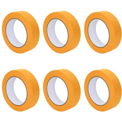 VidaXL Trake za maskiranje slikara 6 pcs Žuta 25mm x 50m Papir Slike