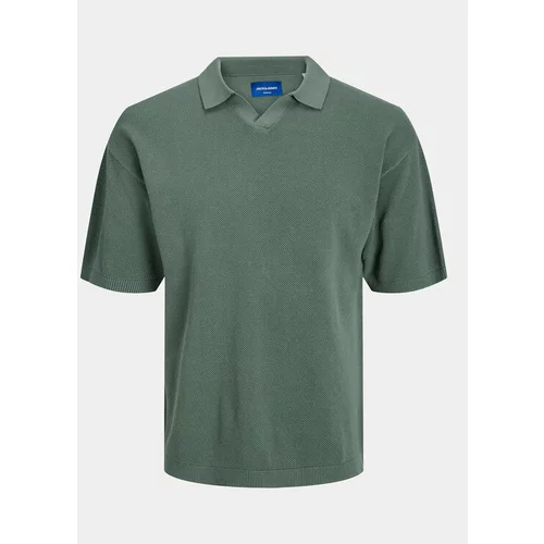 Jack & Jones Polo majica Linen 12252748 Zelena Regular Fit