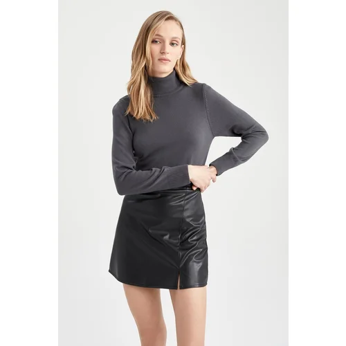 Defacto Relax Fit Turtleneck Cashmere Textured Extra Soft Sweater