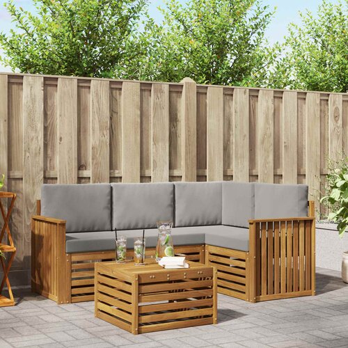  Set vanjskih sofa 5 kom. Prirodna i svijetlo siva Poliester Cene