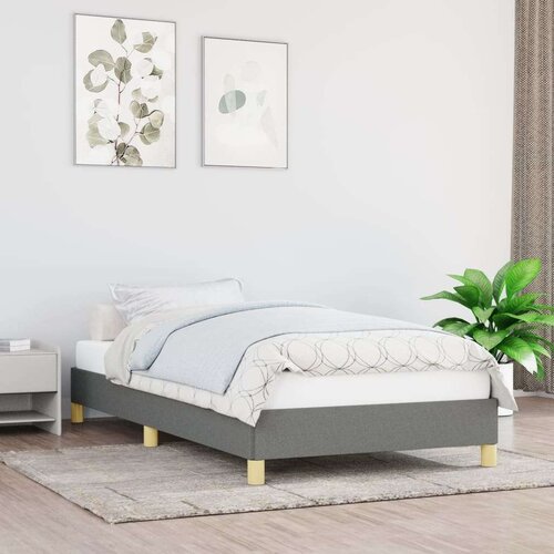  Posteljni okvir temno siv 100x200 cm blago, (20685009) Cene