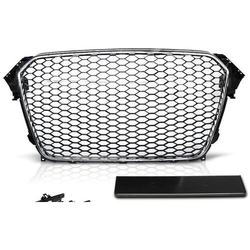 Oem Maska bez znaka sa hrom ramom Audi A4 B9 (2011-2014) - RS, Crna Cene