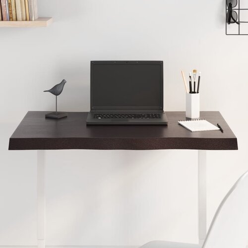 VidaXL Stolna ploča tamnosmeđa 80x60x(2-4) cm obrađena hrastovina Slike