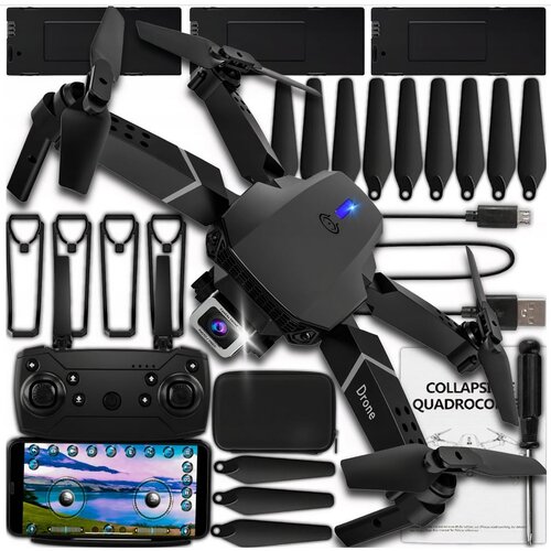  Aku. 3D 360 LED zložljiv dron s HD kamero APP 2,4 GHz E88 Cene