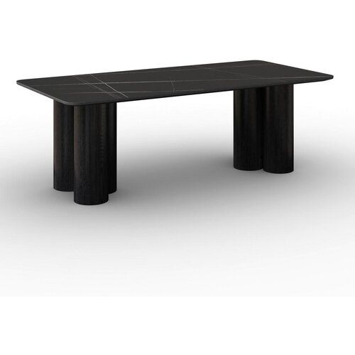 Bessagi Home Jedilna Miza Kiano, Črna, Porcelan, 220x105 Slike