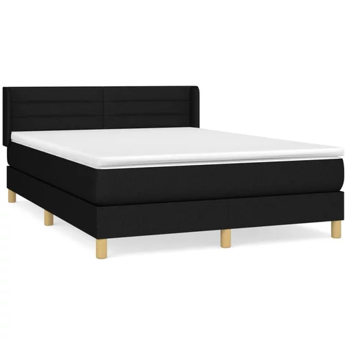 vidaXL Box spring posteljni z vzmetnico črn 140x190 cm blago, (20792139)
