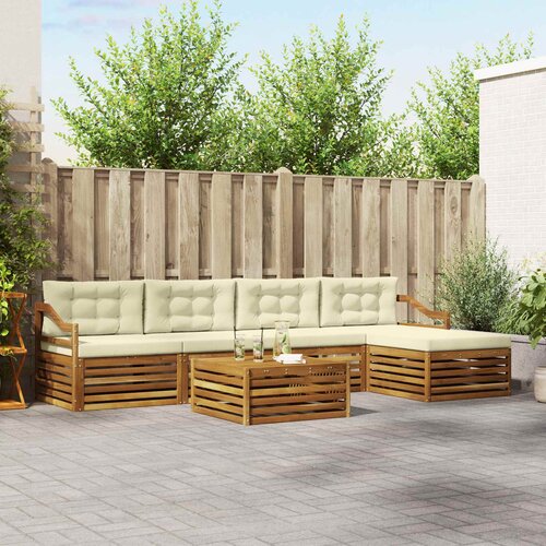  Set vanjskih sofa 6 kom. Prirodna i krem Cijene