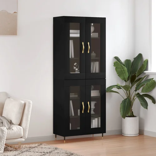 vidaXL Visoka komoda črna 69,5x34x180 cm inženirski les vidaXL Visoka komoda črna 69,5x34x180 cm inženirski les