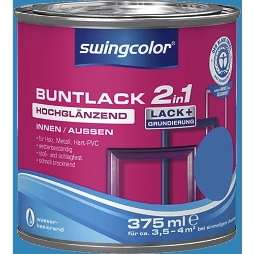 SWINGCOLOR Visokosijoči barvani lak 2 v 1 (barva: nebeško modra; 375 ml)