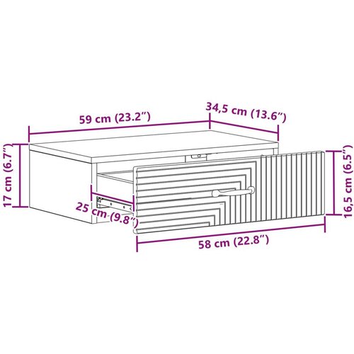 Stolna montirana na zid Dimljeni hrast 59 x 34 5 x 17 cm Slike