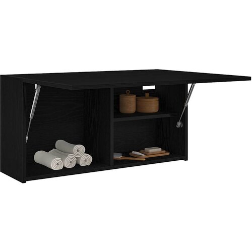 VidaXL Kupaonski zidni ormarić crni 80x25x40 cm izrađeno drvo Slike
